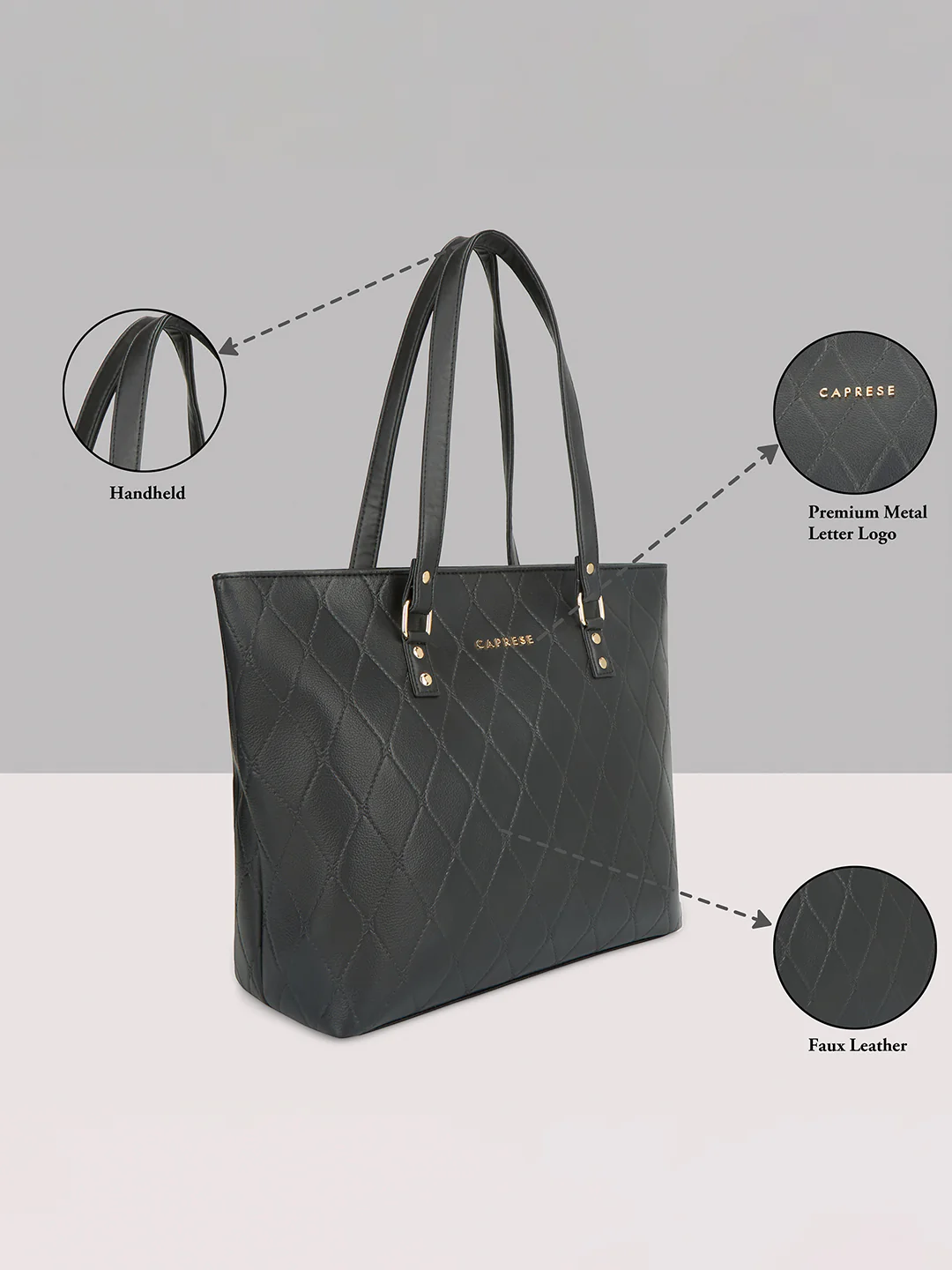 Caprese Claudiaa Large Black Tote Bag - Image 12