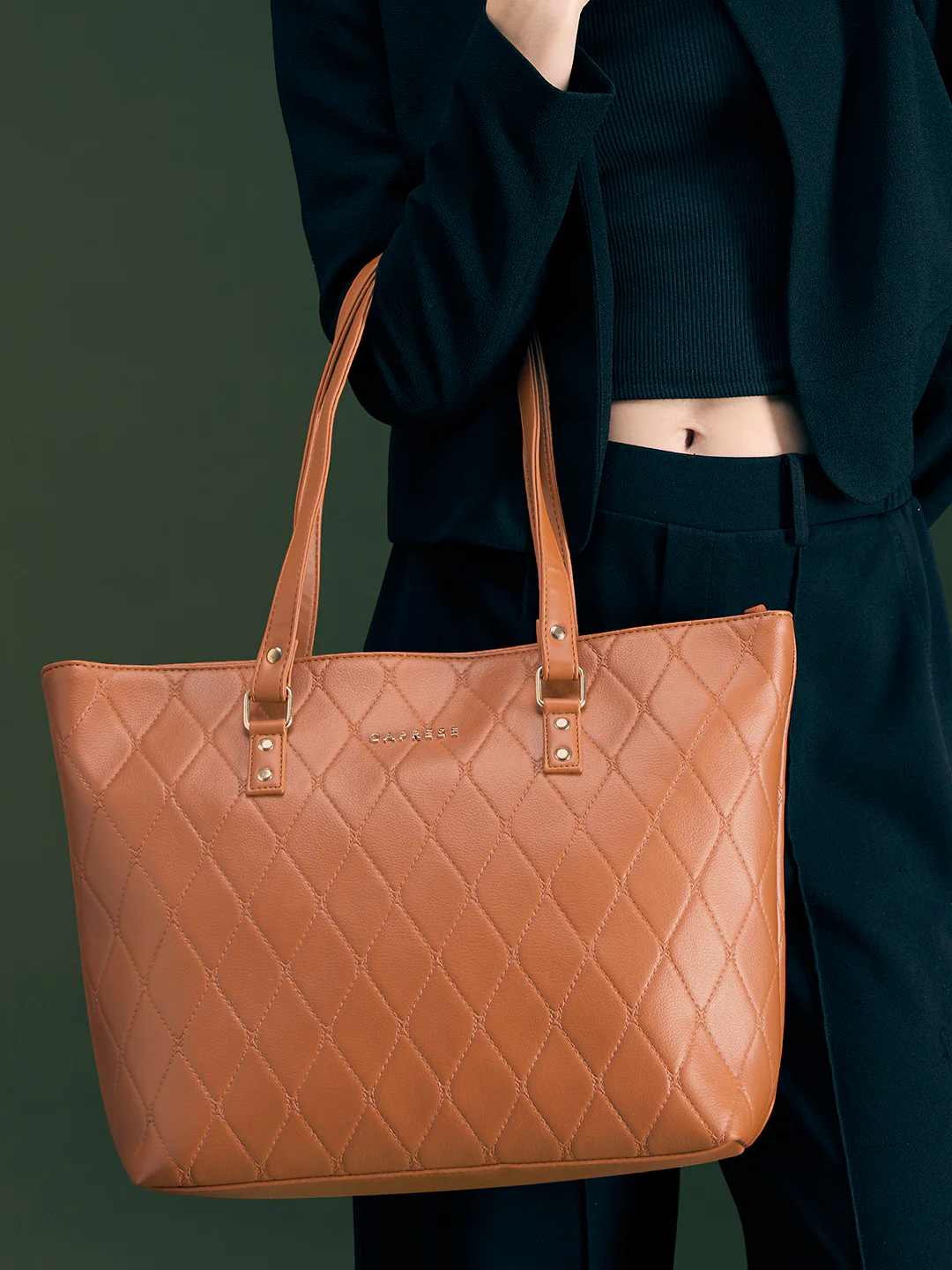 Caprese Claudiaa Large Tan Tote Bag - Image 8