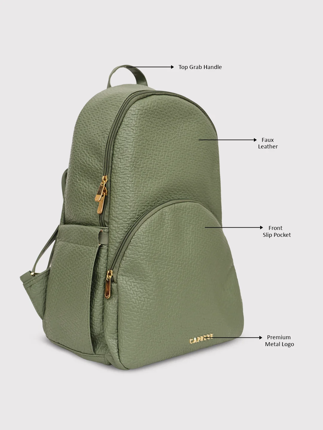 Caprese Comet Medium Olive Backpack - Image 9