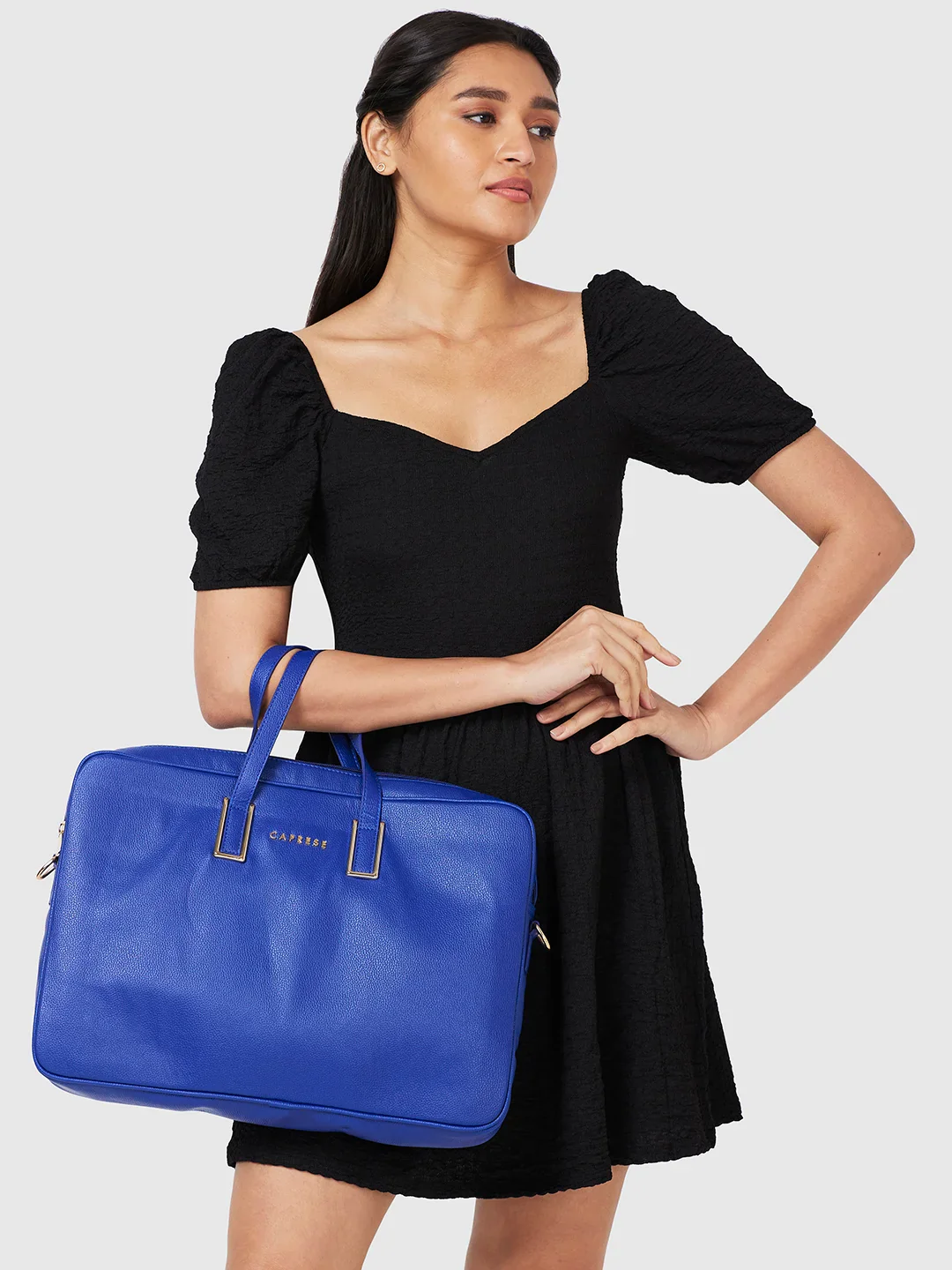 Caprese Cora Large Blue Laptop Tote Bag - Image 2