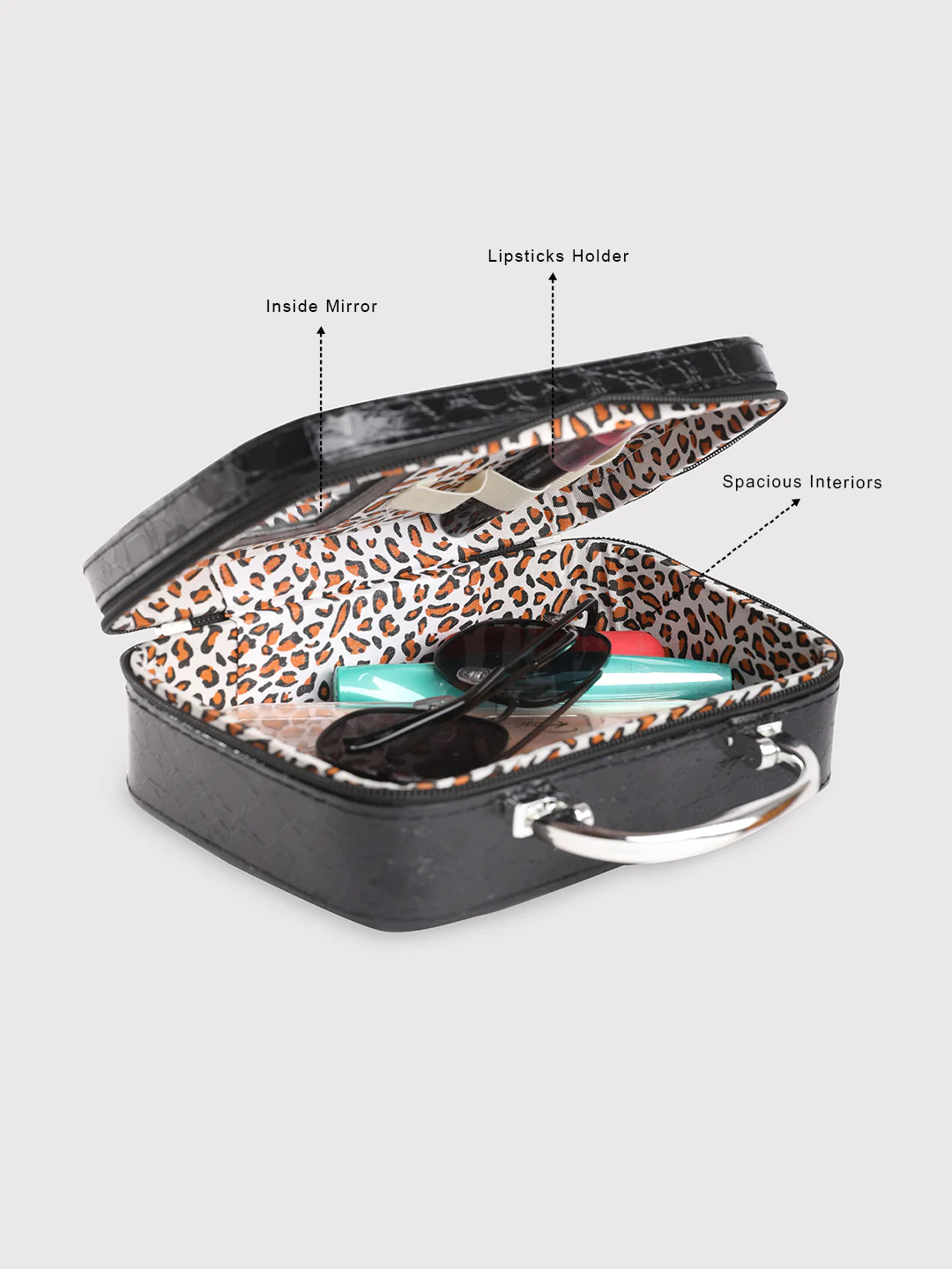 Caprese Cortney Small Black Vanity Case - Image 11