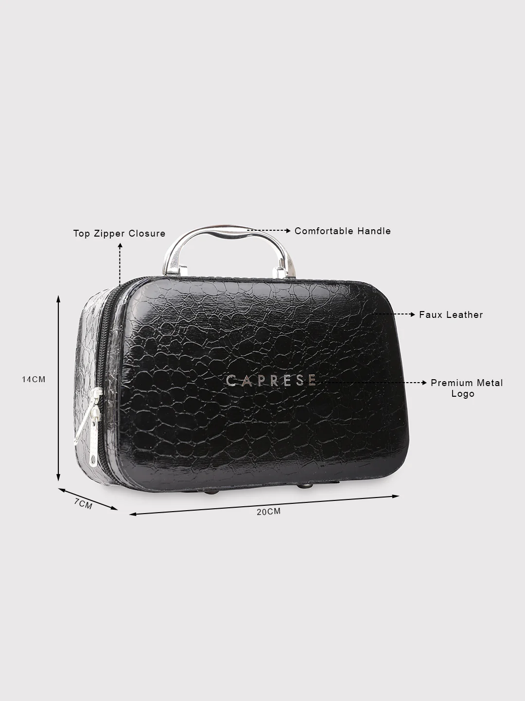 Caprese Cortney Small Black Vanity Case - Image 12