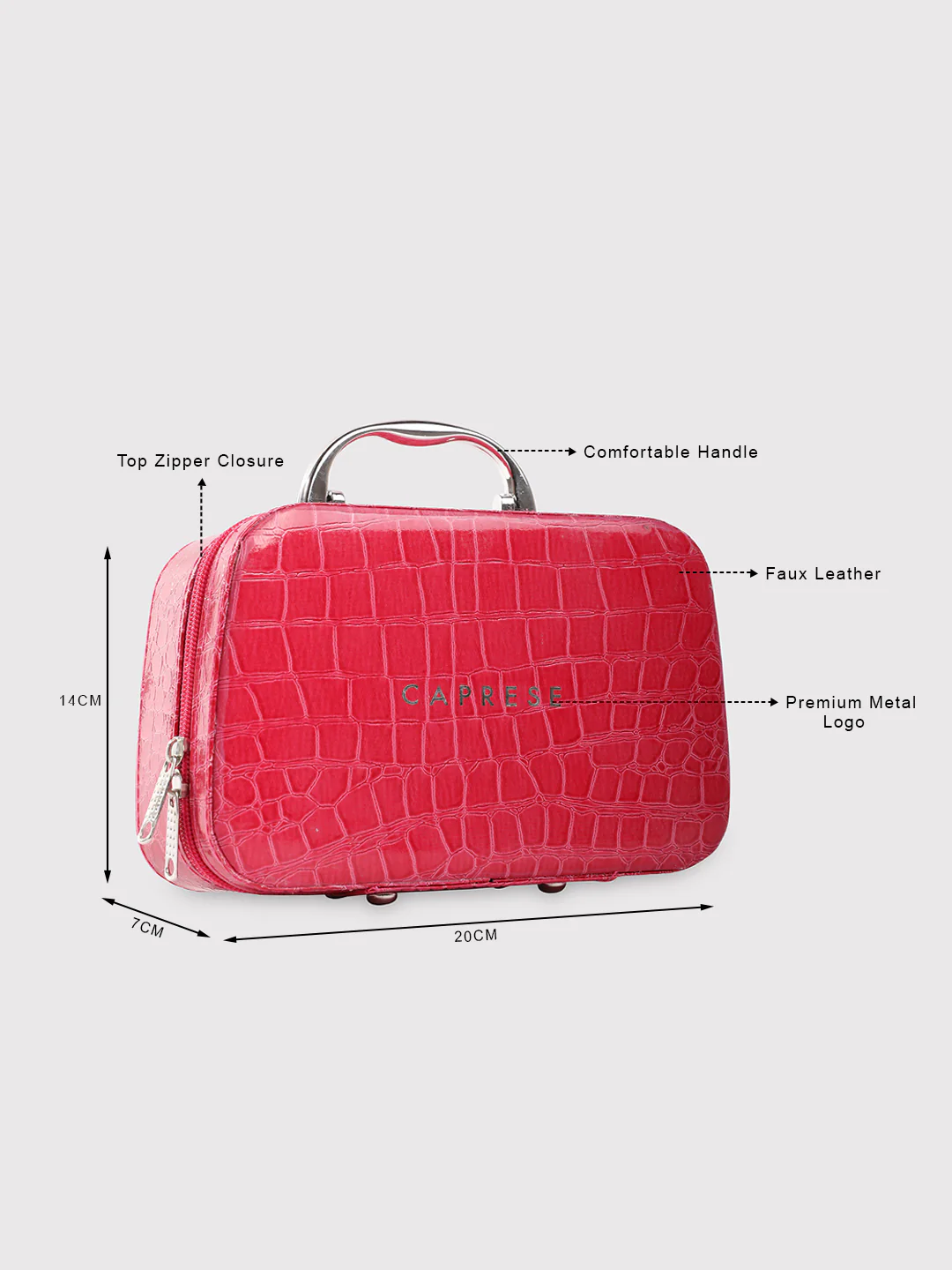 Caprese Cortney Small Pink Vanity Case - Image 12