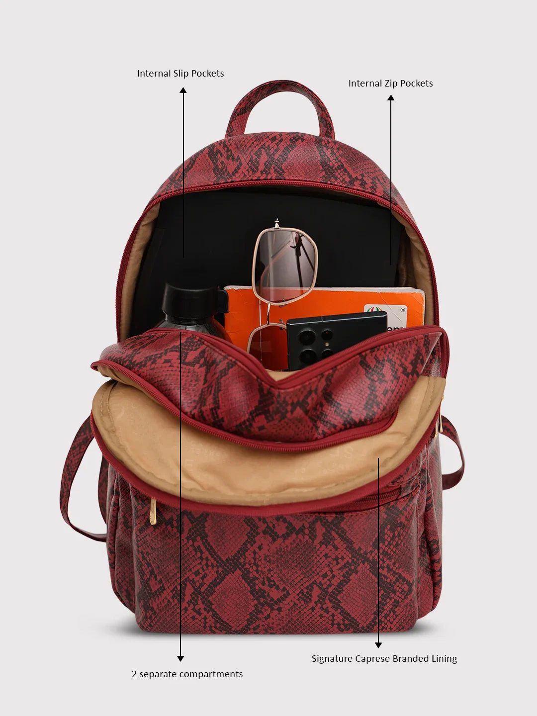 Caprese Cosmos Medium Burgundy Backpack - Image 9