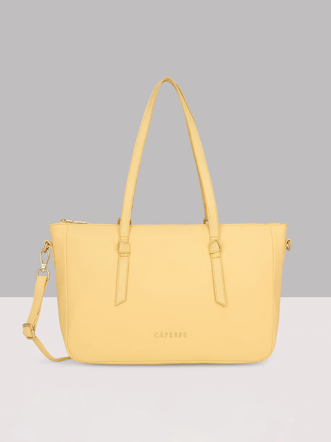 Caprese Crystal Large Butter Yellow Satchel Bag - Image 10