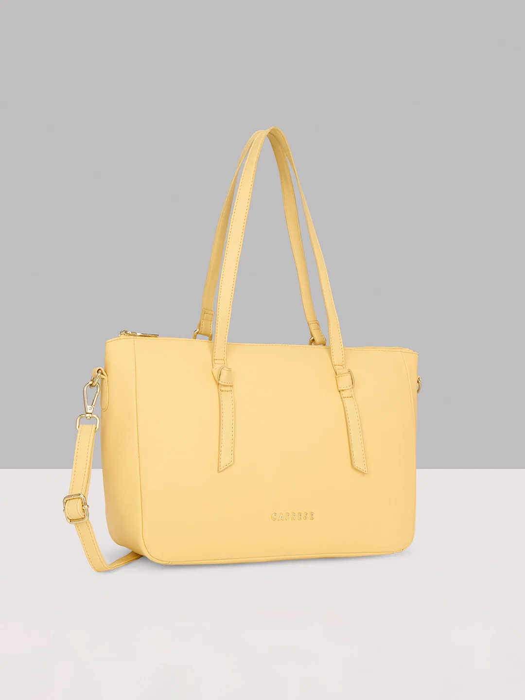 Caprese Crystal Large Butter Yellow Satchel Bag - Image 11