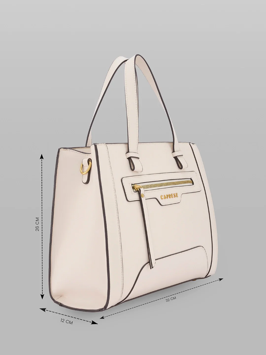 Caprese Cuba Medium Alpine Oat Satchel Bag - Image 5