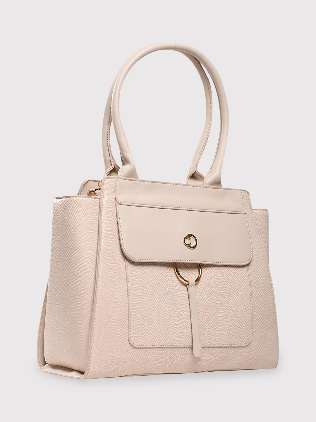 Caprese Dakota Large Beige Satchel Bag - Image 3