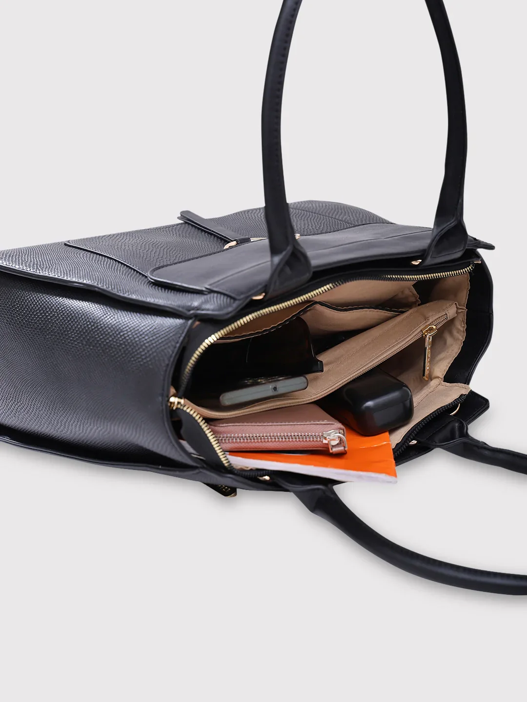 Caprese Dakota Large Black Satchel Bag - Image 9