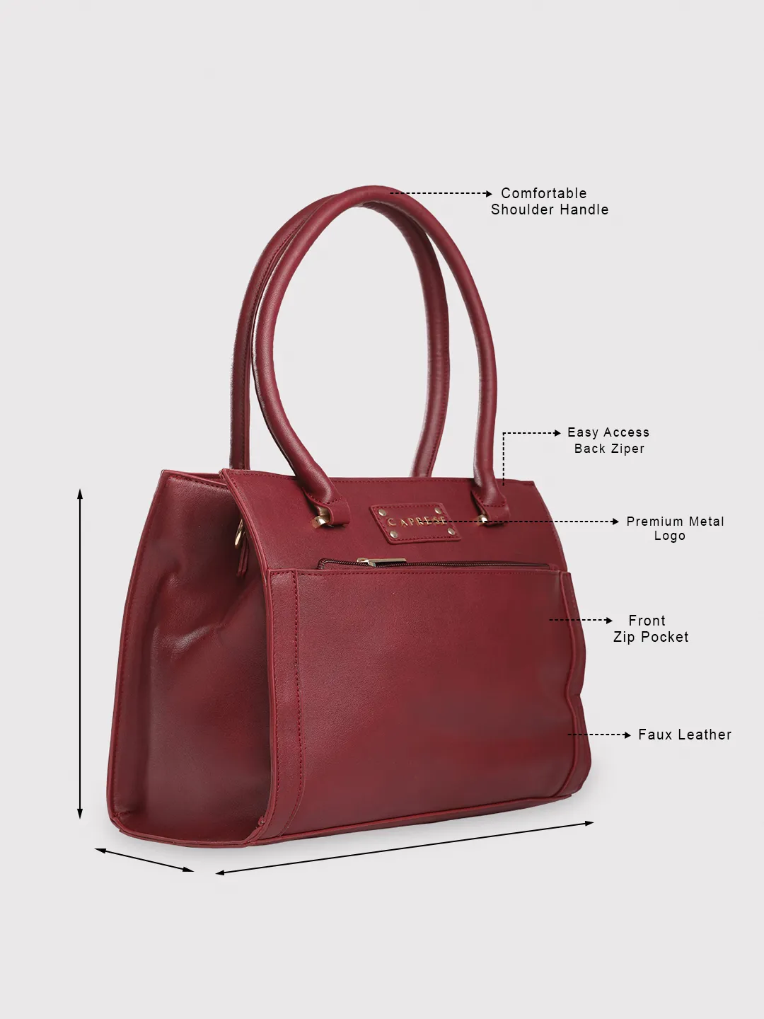 Caprese Dakota Medium Burgundy Satchel Bag - Image 7