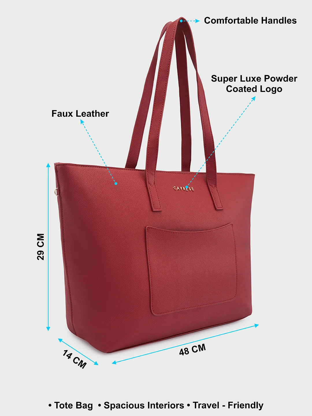 Caprese Daphne Large Maroon Tote Bag - Image 7