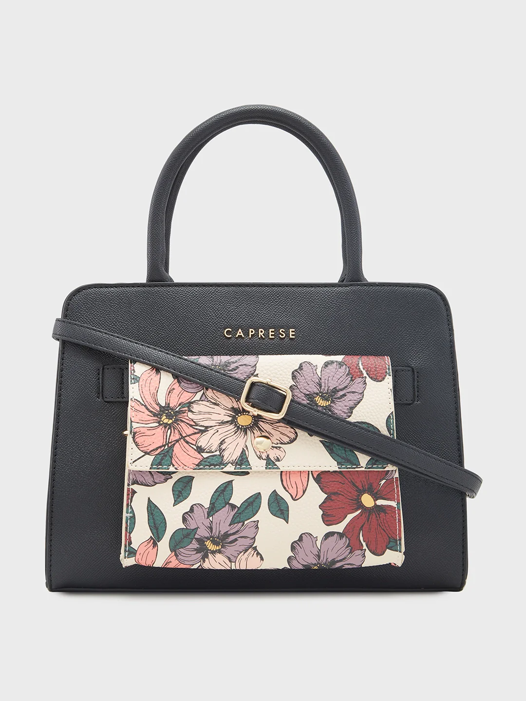 Caprese Daphne Medium Black Satchel Bag - Image 4