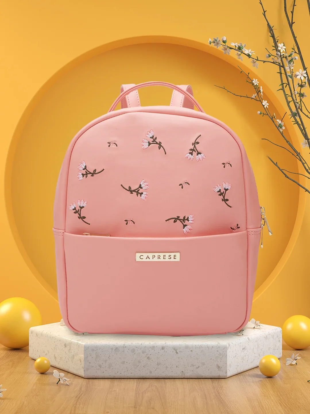 Caprese Dara Medium Pink Backpack - Image 2