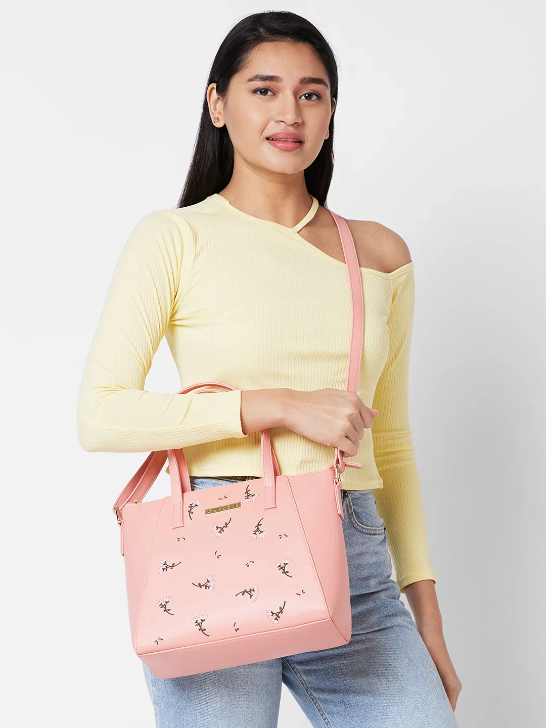 Caprese Dara Medium Pink Satchel Bag - Image 13