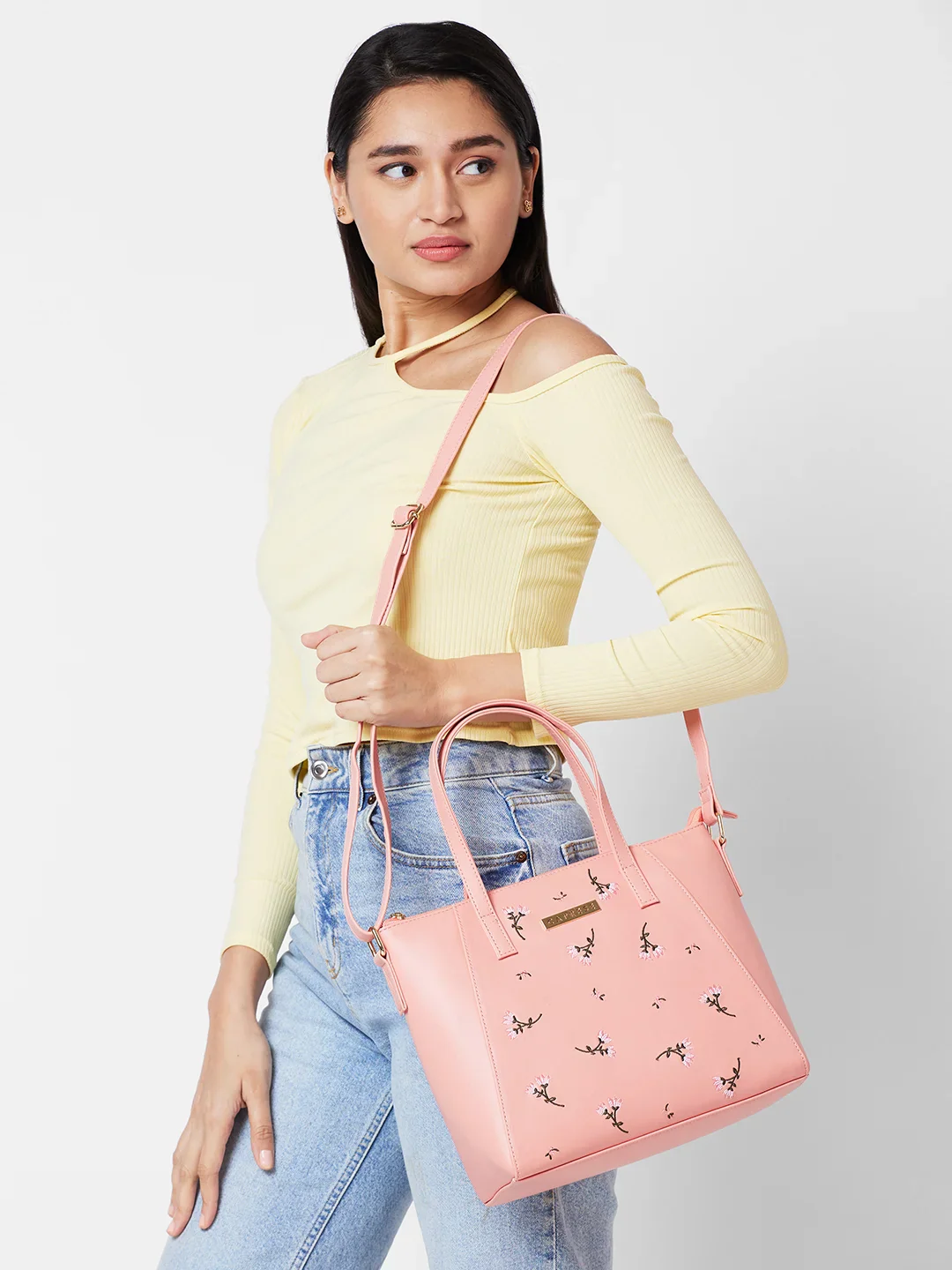 Caprese Dara Medium Pink Satchel Bag - Image 3