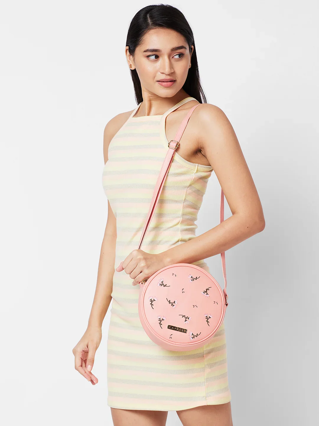 Caprese Dara Medium Pink Sling Bag - Image 10