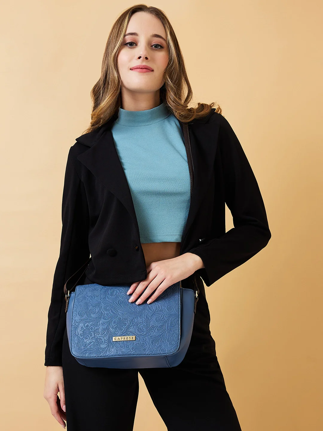 Caprese Daria Medium Blue Sling Bag - Image 2
