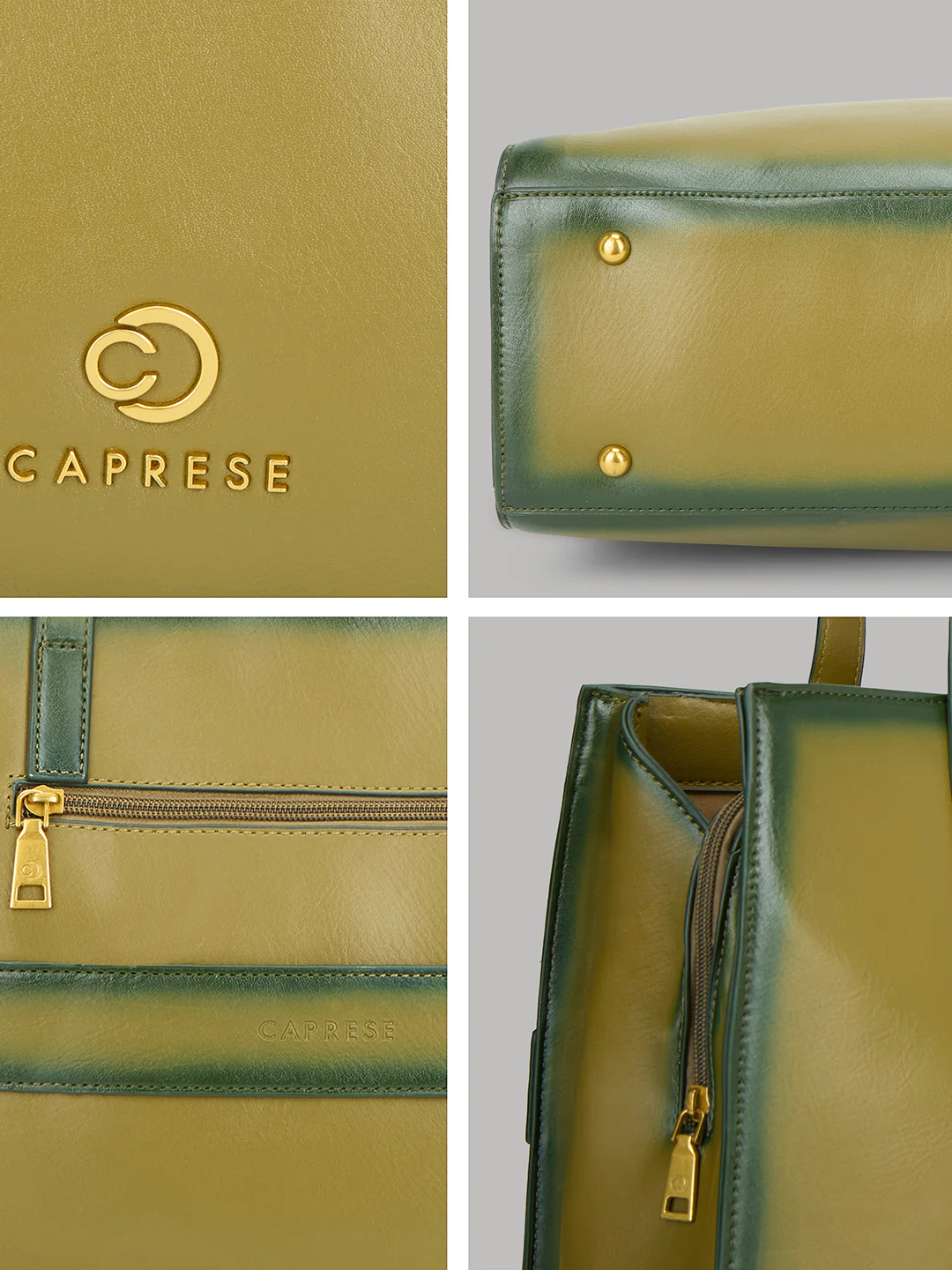 Caprese Dee Large Dill Green Laptop Compatible Tote - Image 9