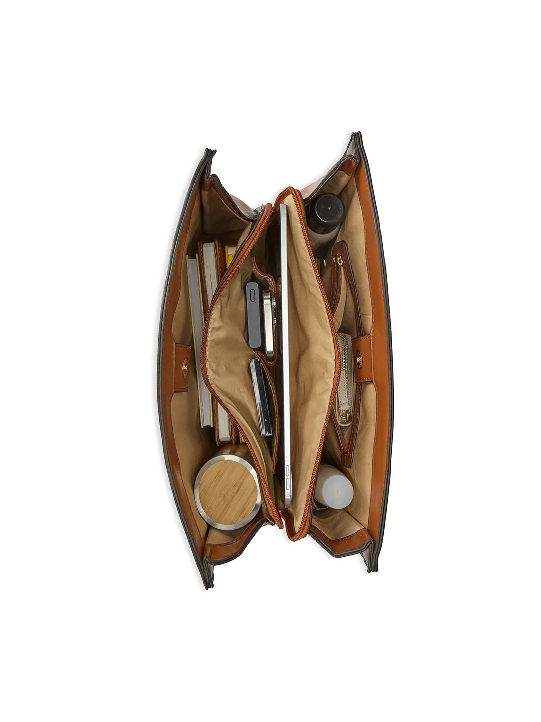 Caprese Dee Large Tan Laptop Compatible Tote - Image 8