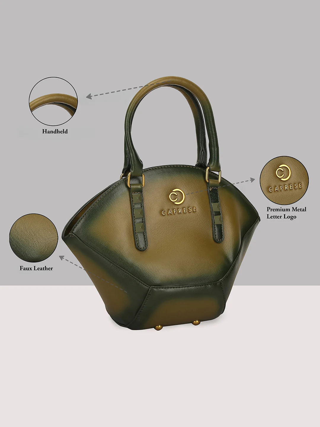 Caprese Dee Medium Dill Green Handheld Satchel - Image 3