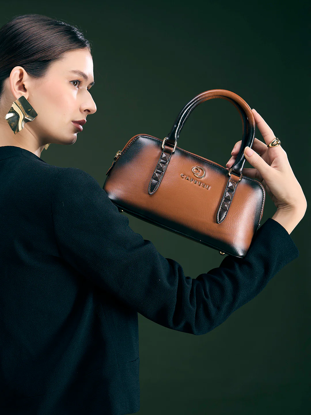 Caprese Dee Small Tan Satchel - Image 12