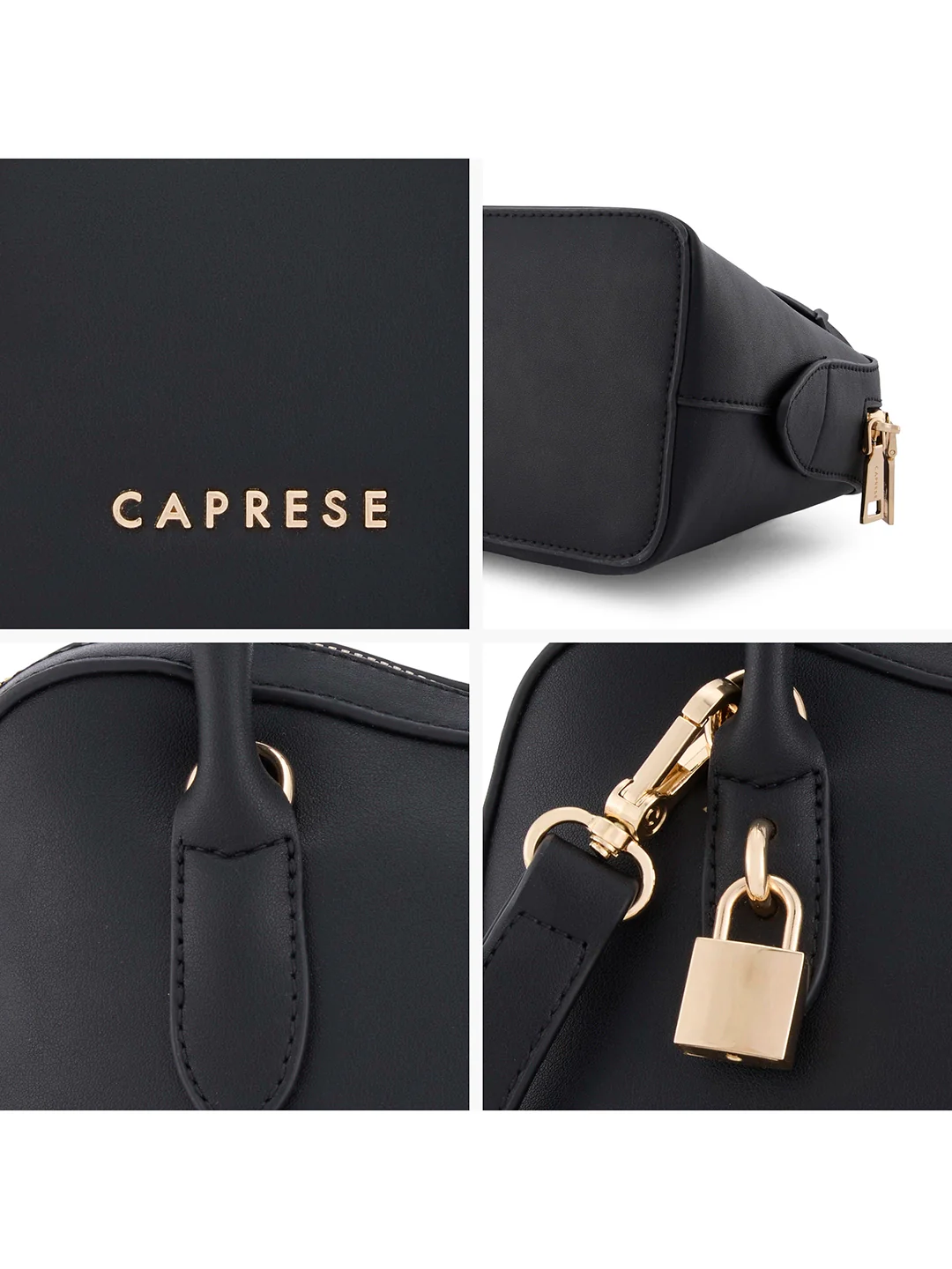 Caprese Dina Small Black Satchel Bag - Image 7