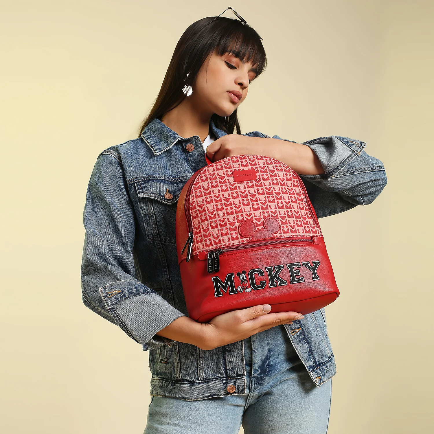 Caprese Disney Inspired Mickey Mouse Medium Red Backpack - Image 11