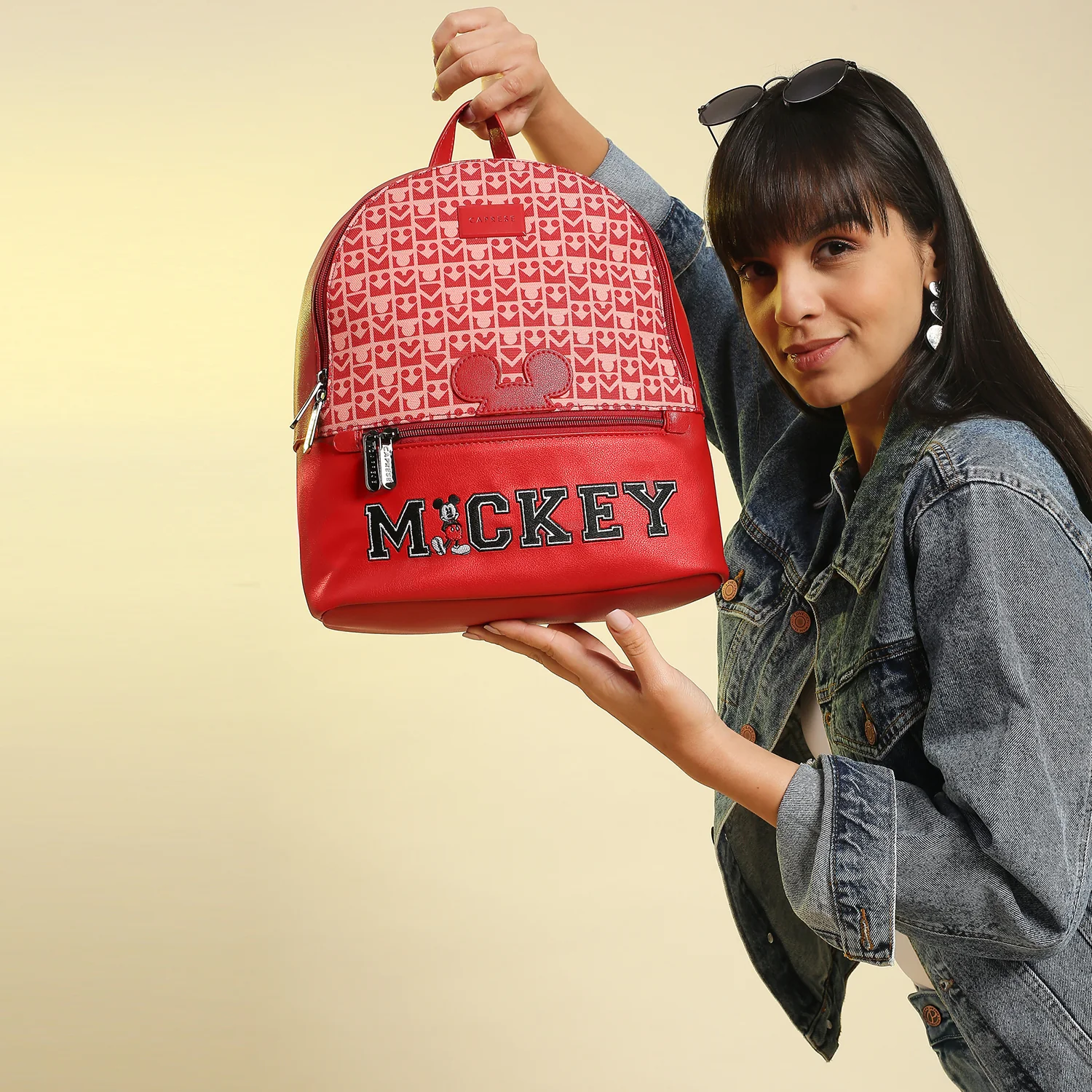 Caprese Disney Inspired Mickey Mouse Medium Red Backpack - Image 12