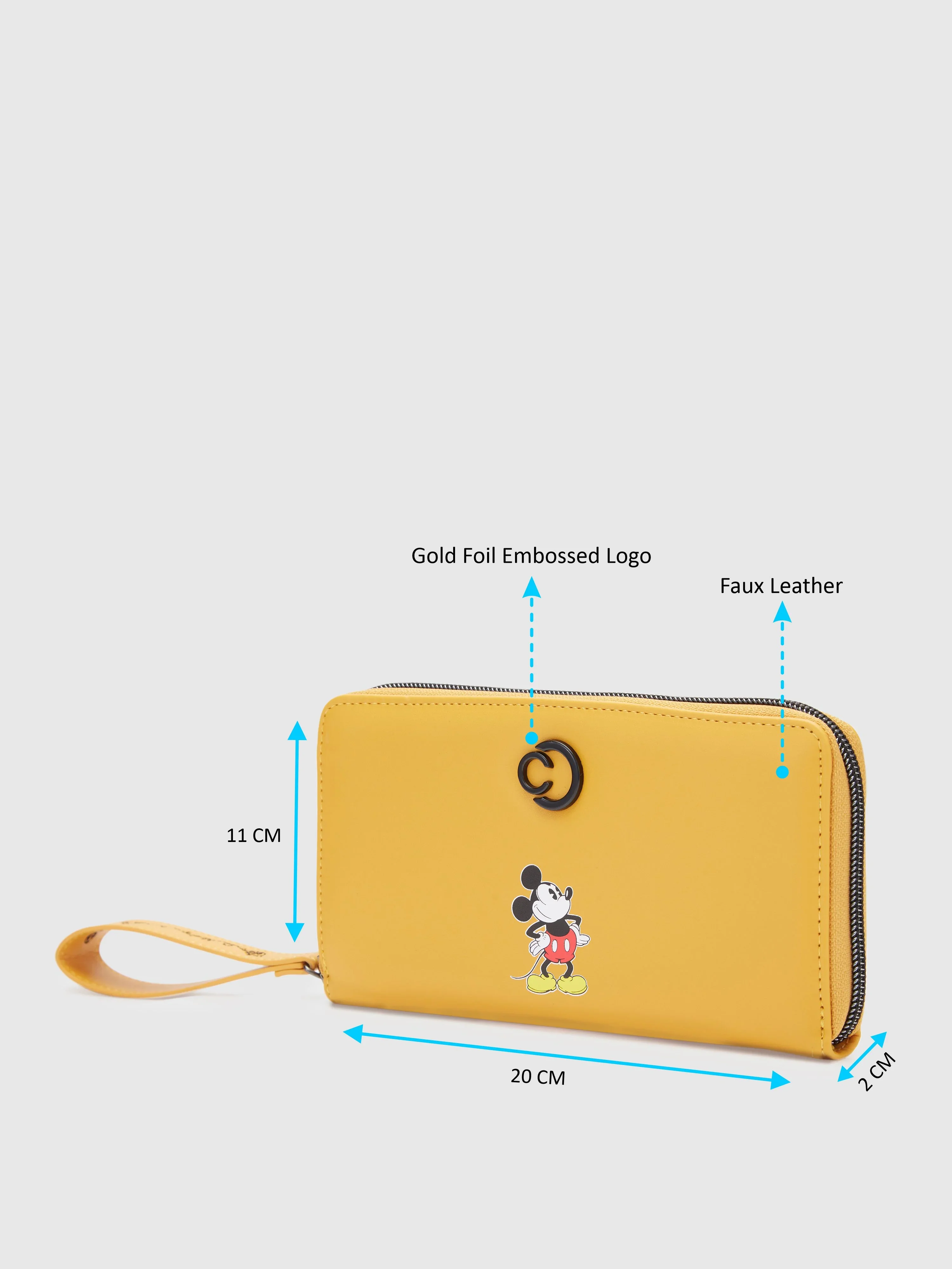 Caprese Disney Inspired Mickey Mouse Large Yellow Wallet - Image 7