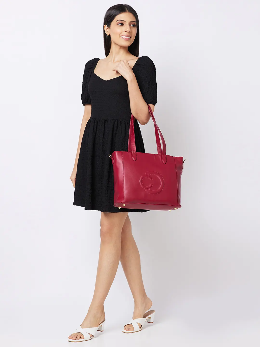 Caprese Dora Large Burgundy Office Tote Bag - Image 14