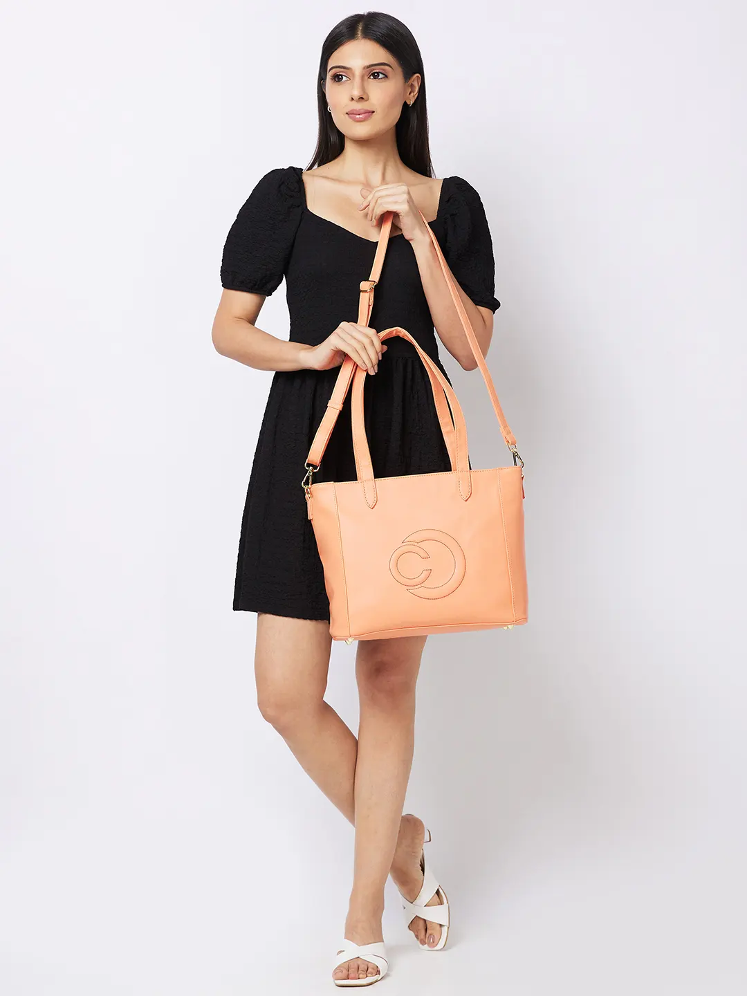Caprese Dora Large Coral Office Tote Bag - Image 13