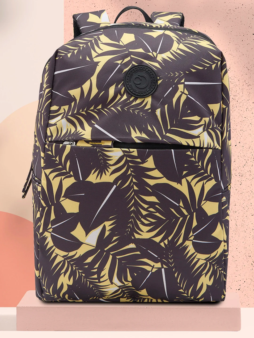 Caprese Eddy Medium Printed Black Laptop Backpack - Image 2