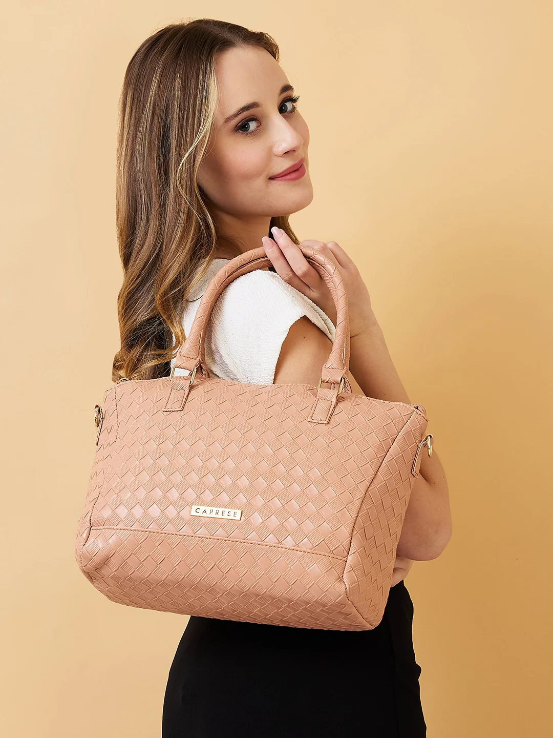 Caprese Eleana Large Mud Satchel Bag - Image 2