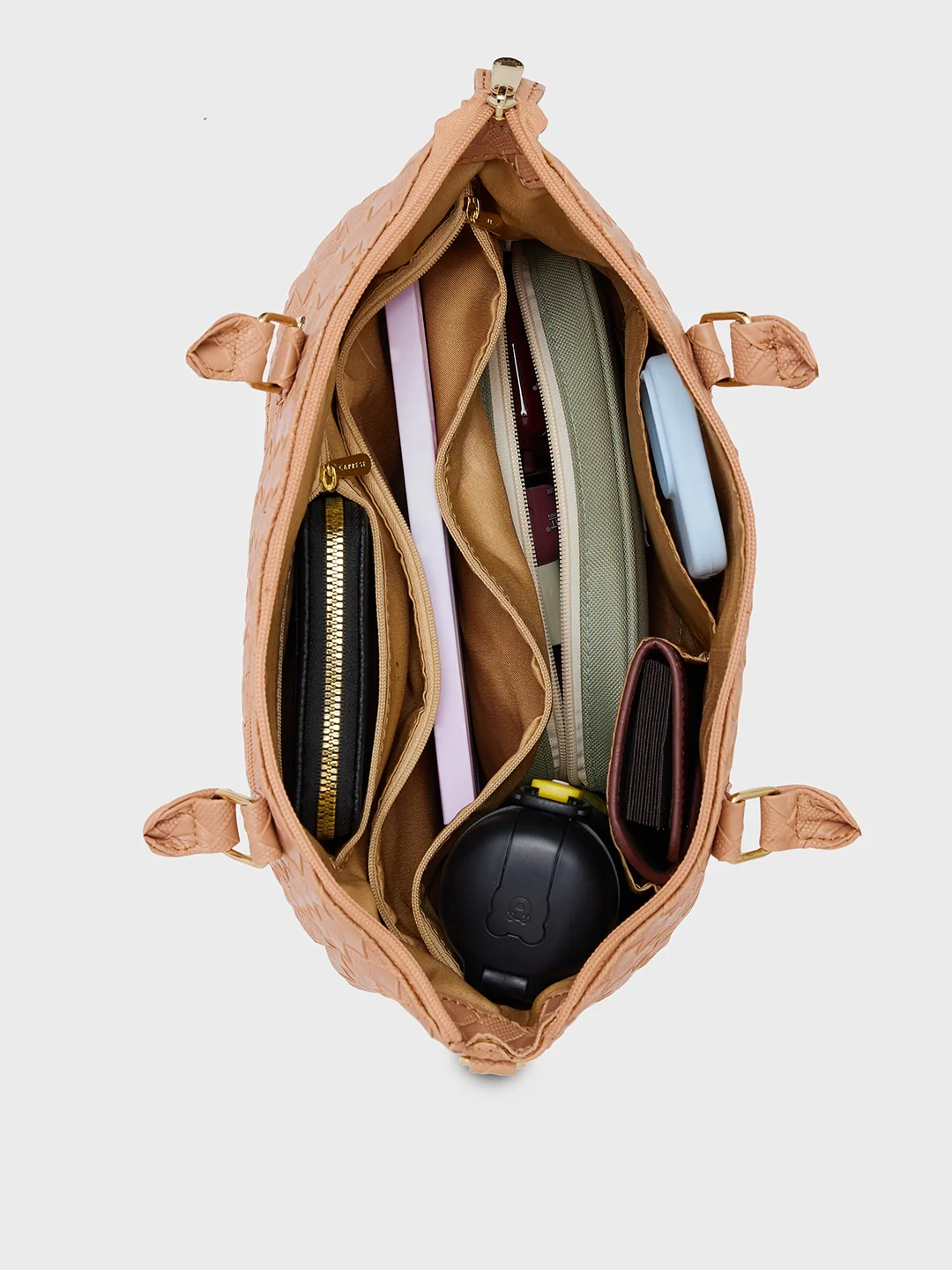 Caprese Eleana Large Mud Satchel Bag - Image 8