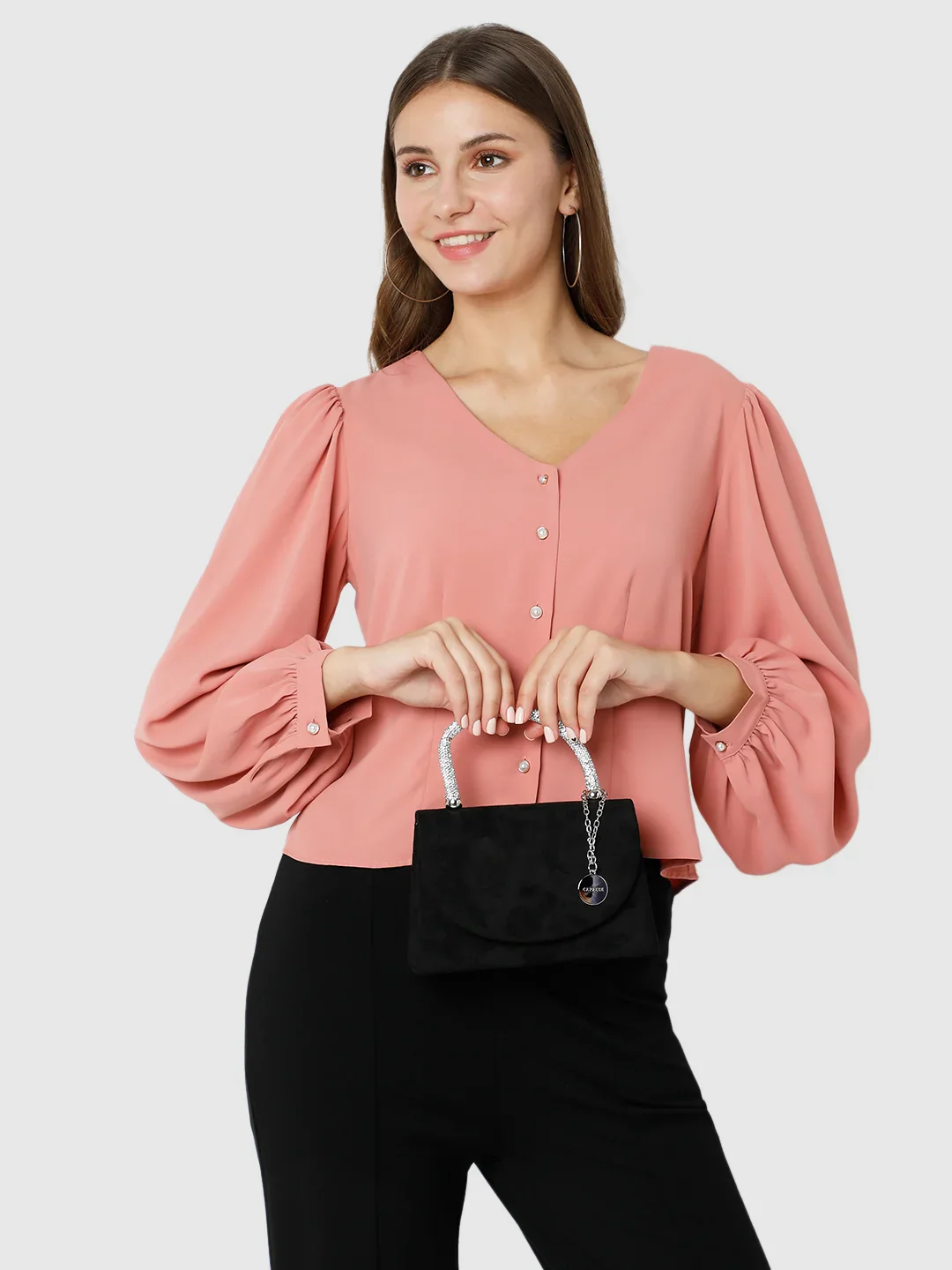 Caprese Elena Small Black Clutch - Image 11