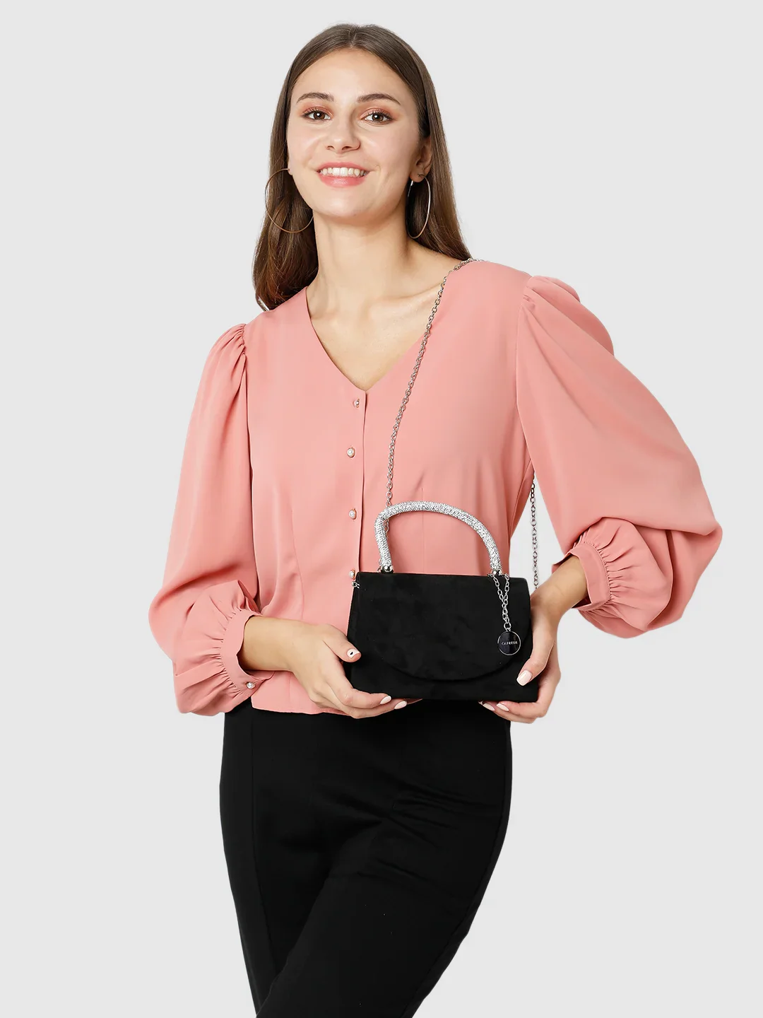 Caprese Elena Small Black Clutch - Image 3