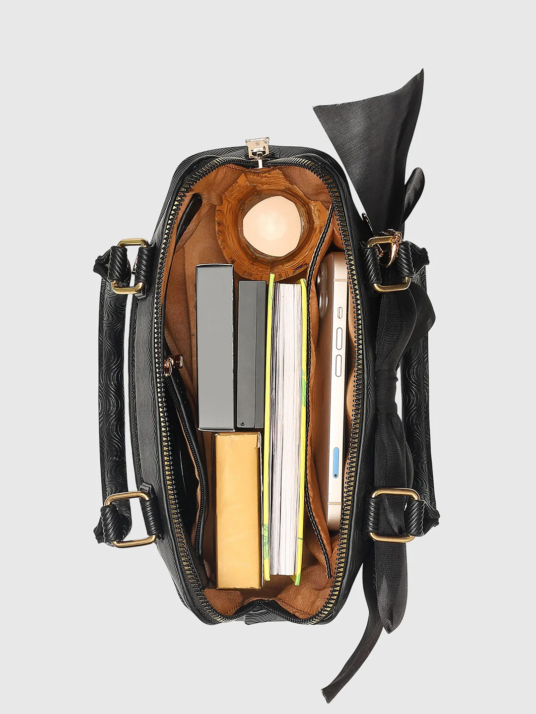 Caprese Ellie Small Black Satchel Bag - Image 11