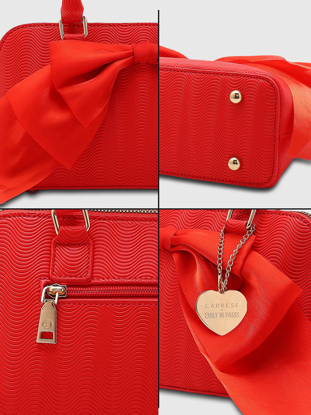 Caprese Ellie Small Red Satchel Bag - Image 9