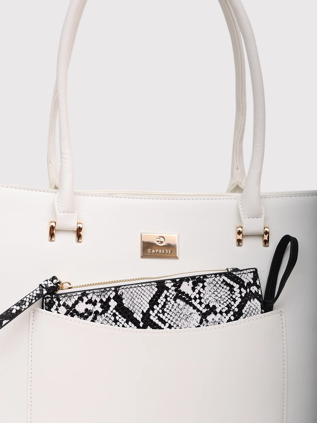 Caprese Ellis Large White Satchel Bag - Image 10