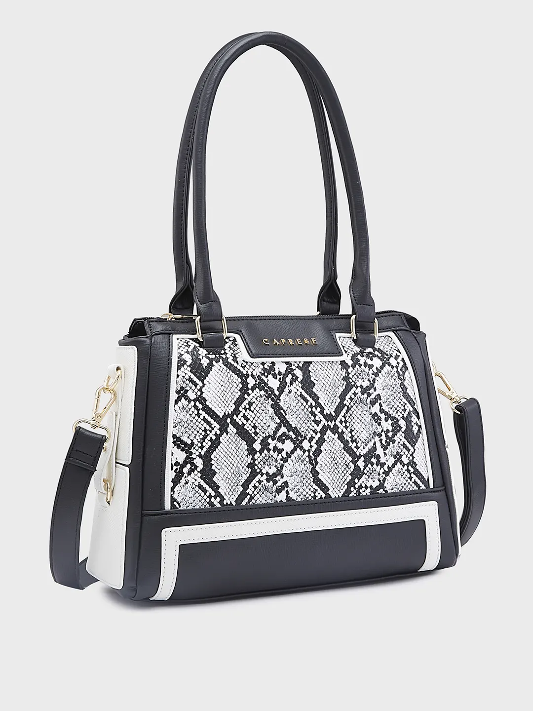 Caprese Ellis Medium Black Satchel Bag - Image 5