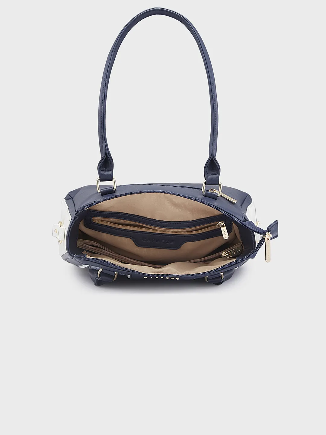 Caprese Ellis Medium Navy Satchel Bag - Image 5
