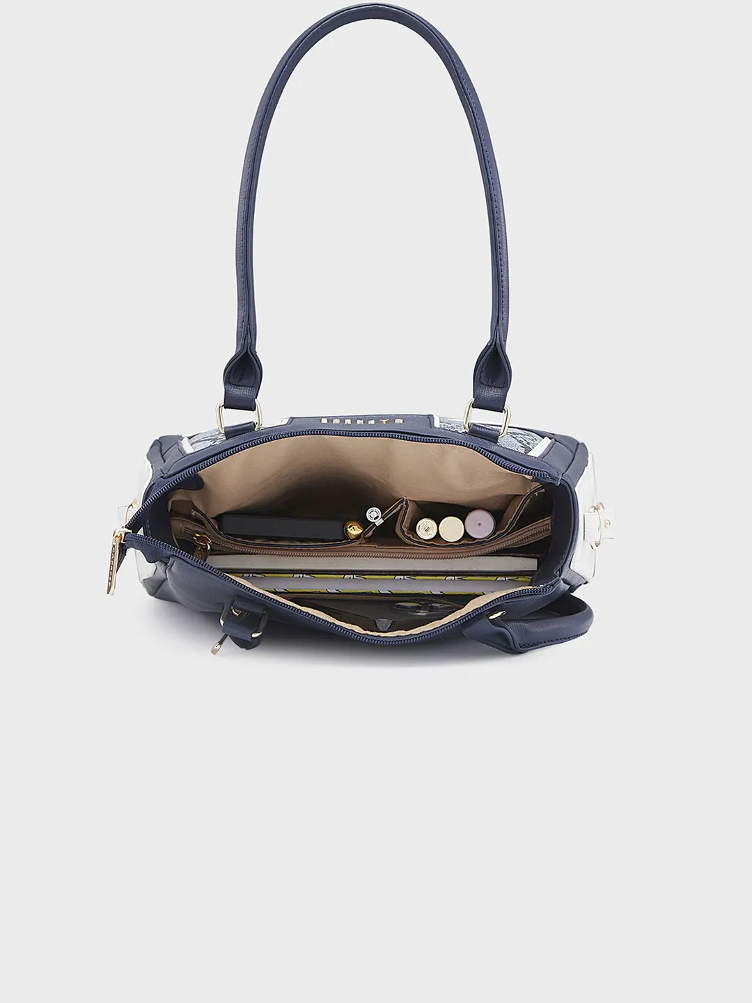 Caprese Ellis Medium Navy Satchel Bag - Image 9