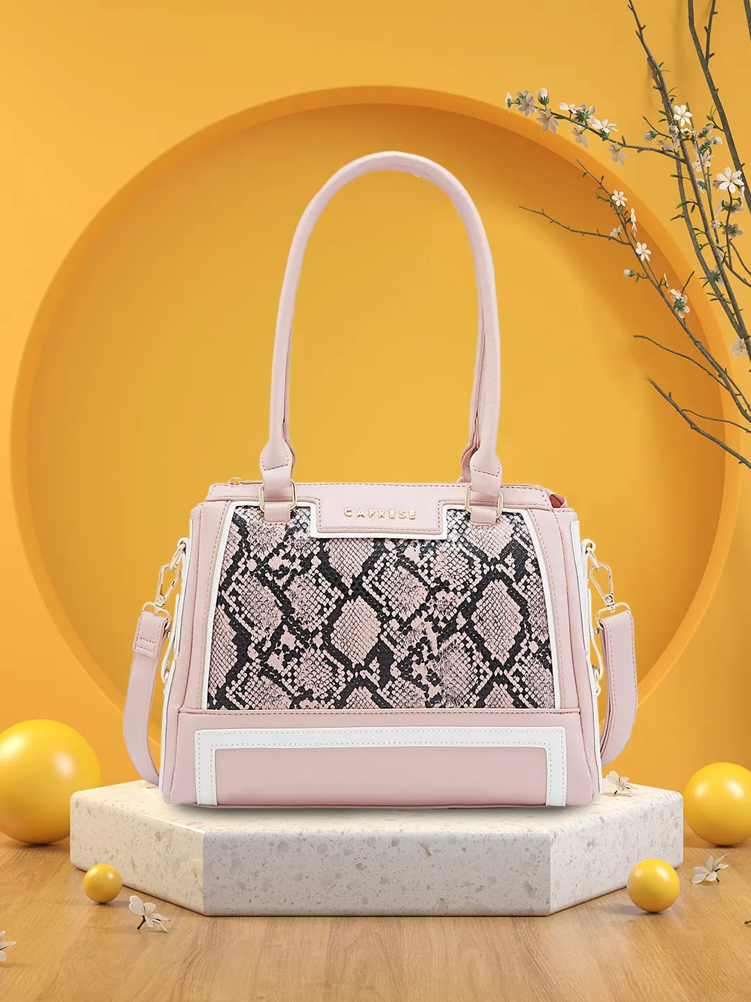 Caprese Ellis Medium Pink Satchel Bag - Image 2
