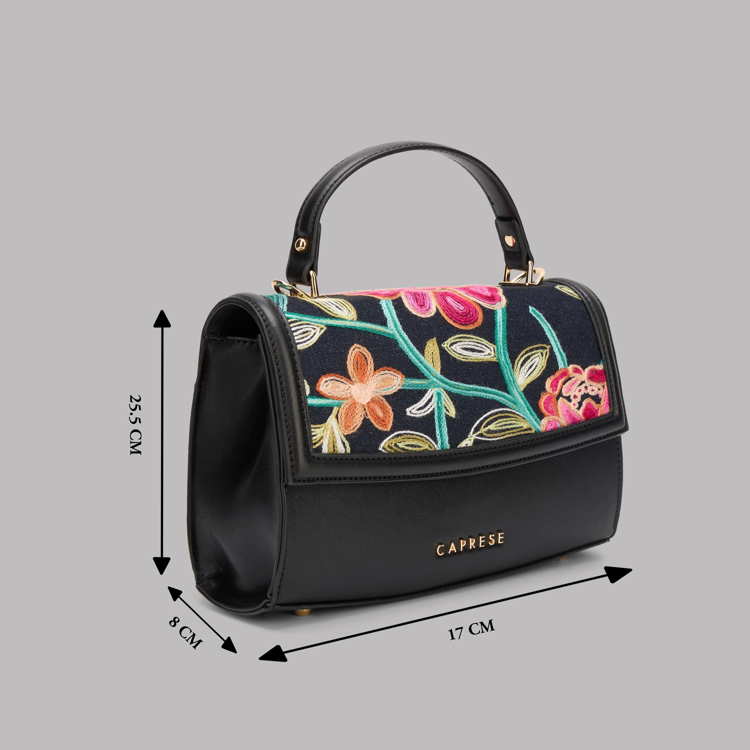 Caprese Elsa Medium Black Satchel Bag - Image 16