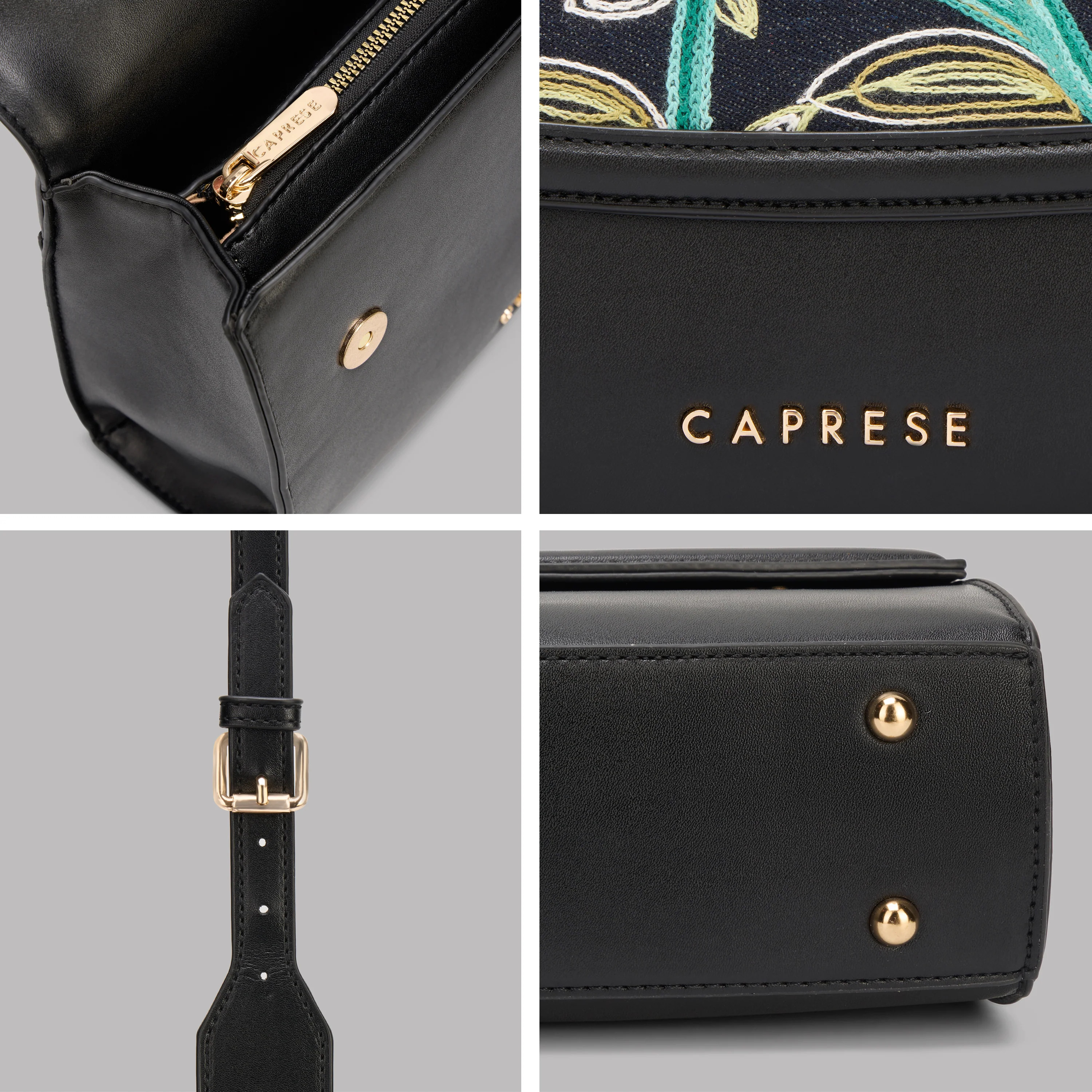 Caprese Elsa Medium Black Satchel Bag - Image 9