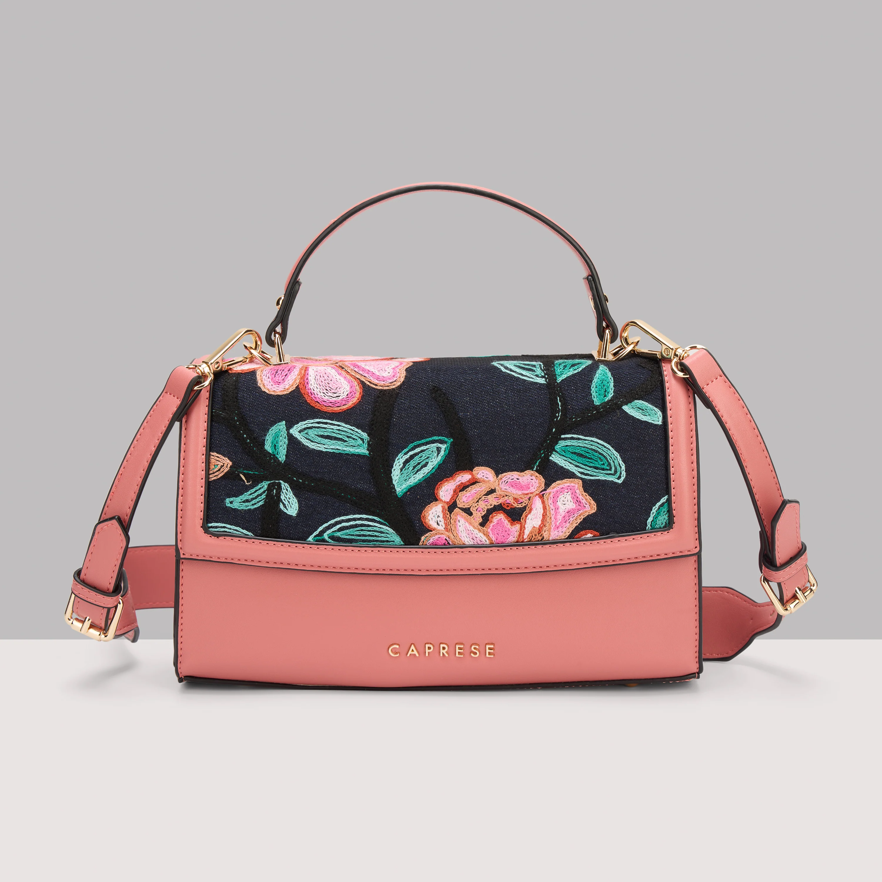 Caprese Elsa Medium Cosmetic Pink Satchel Bag - Image 7