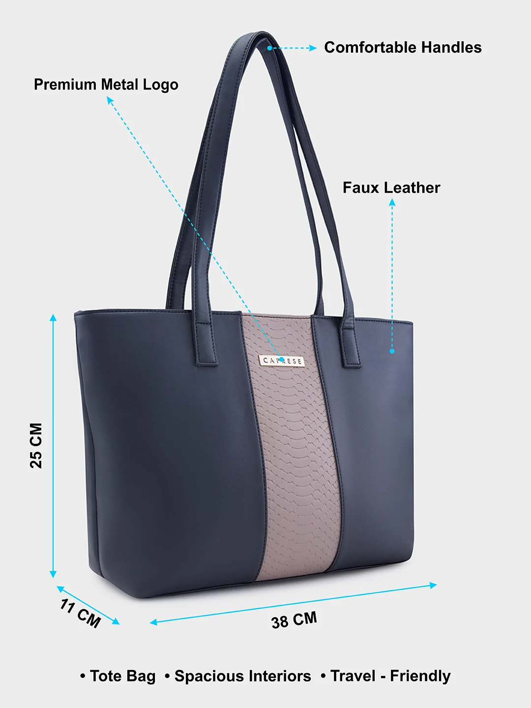 Caprese Elsie Medium Black Tote Bag - Image 5
