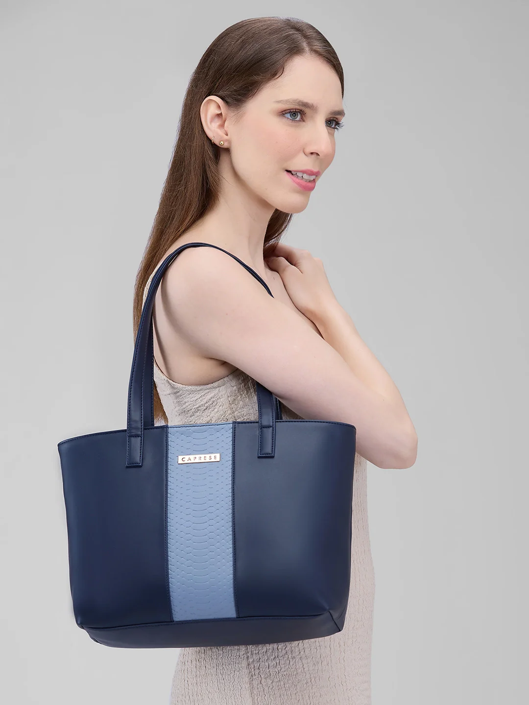 Caprese Elsie Medium Blue Tote Bag - Image 10