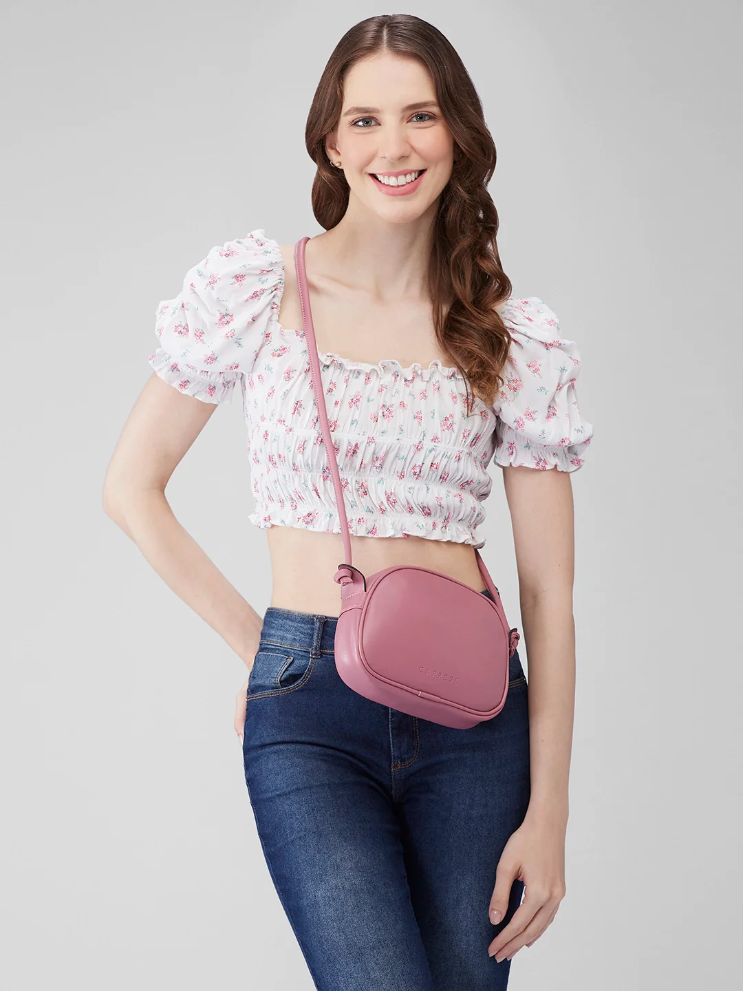 Caprese Elsie Small Blush Sling Bag - Image 13