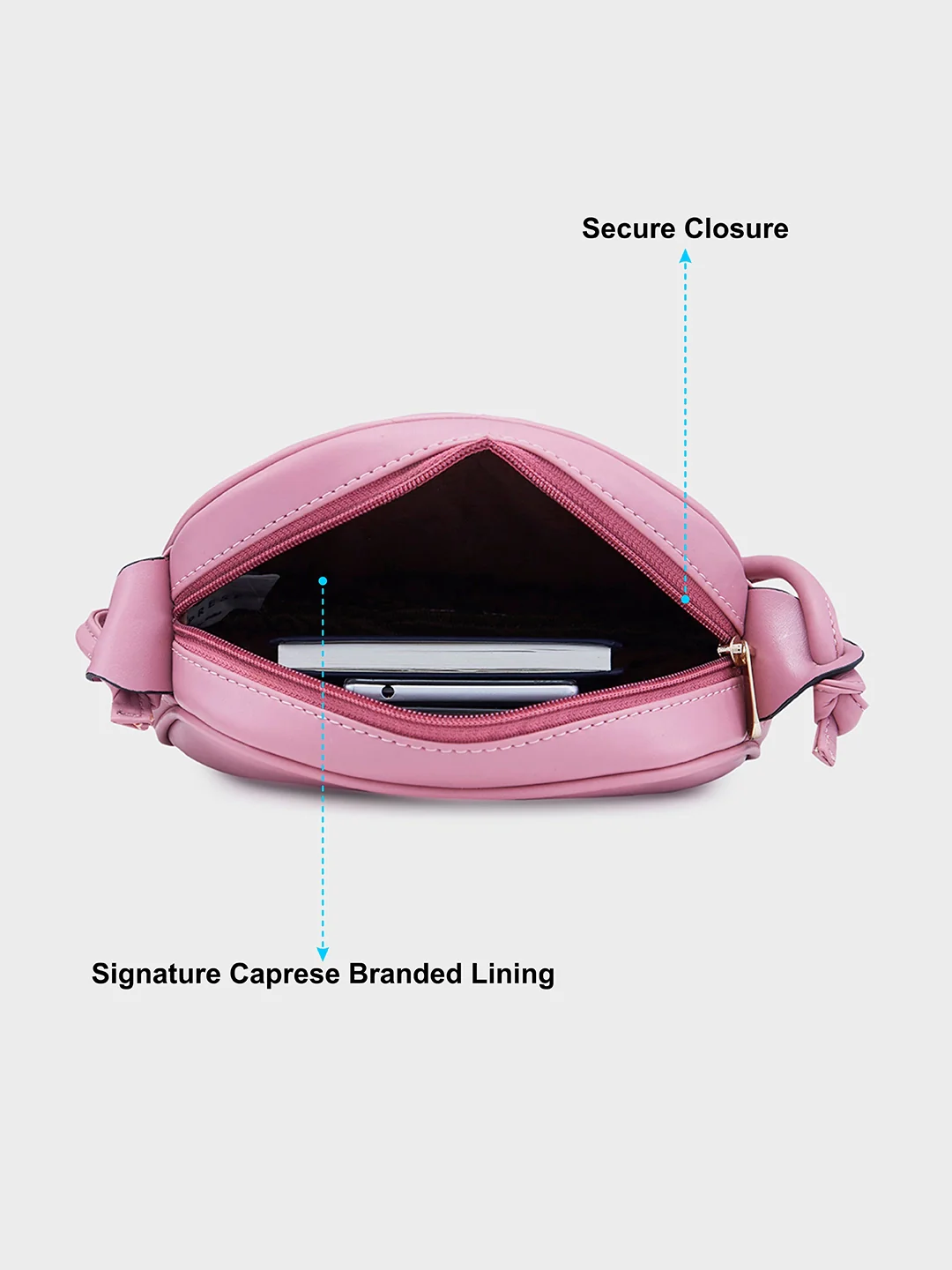 Caprese Elsie Small Blush Sling Bag - Image 8